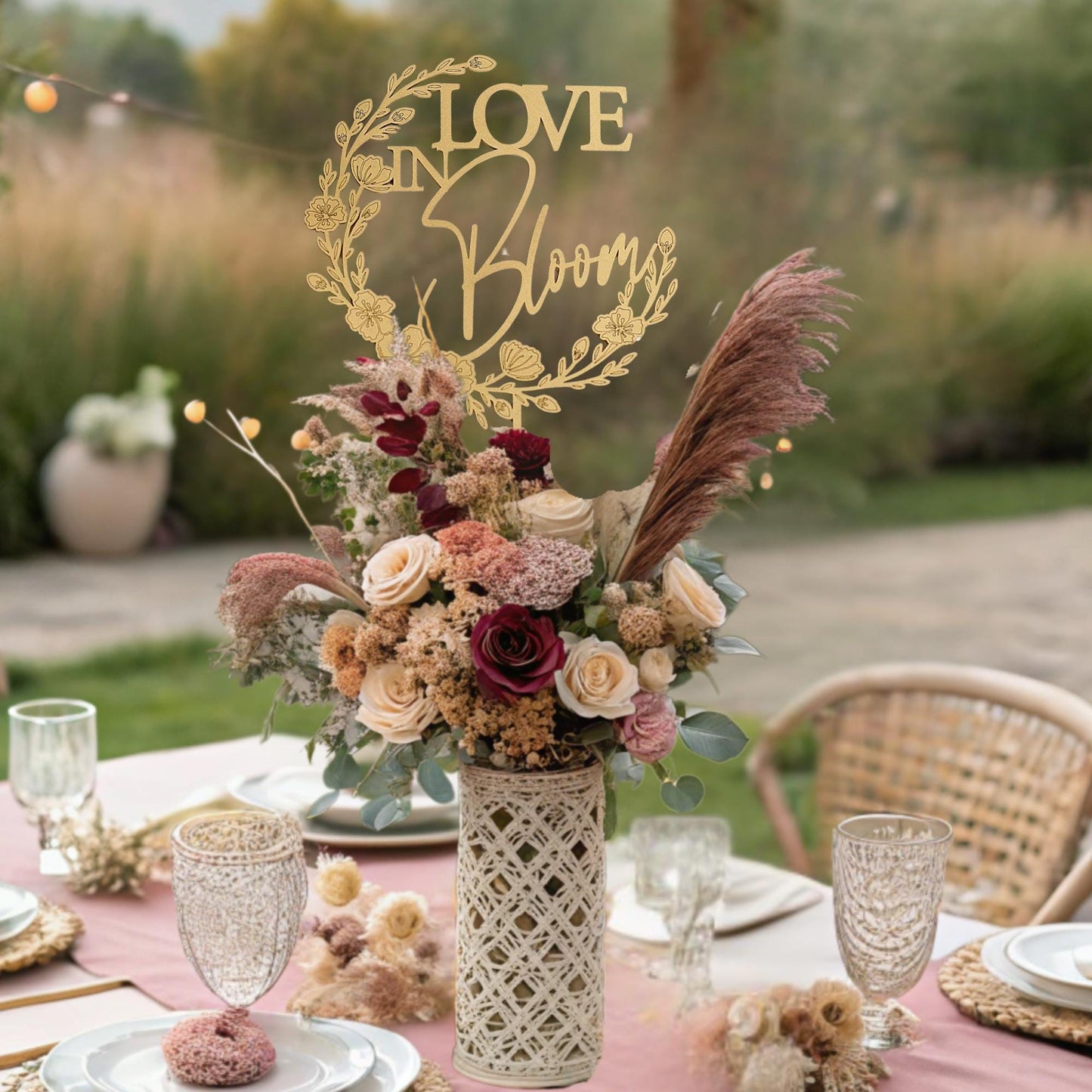 Love In Bloom Bridal Shower Decorations, Bridal Shower Center pieces, Bridal Shower Decorating Idea, Wildflower Themed Bridal Shower