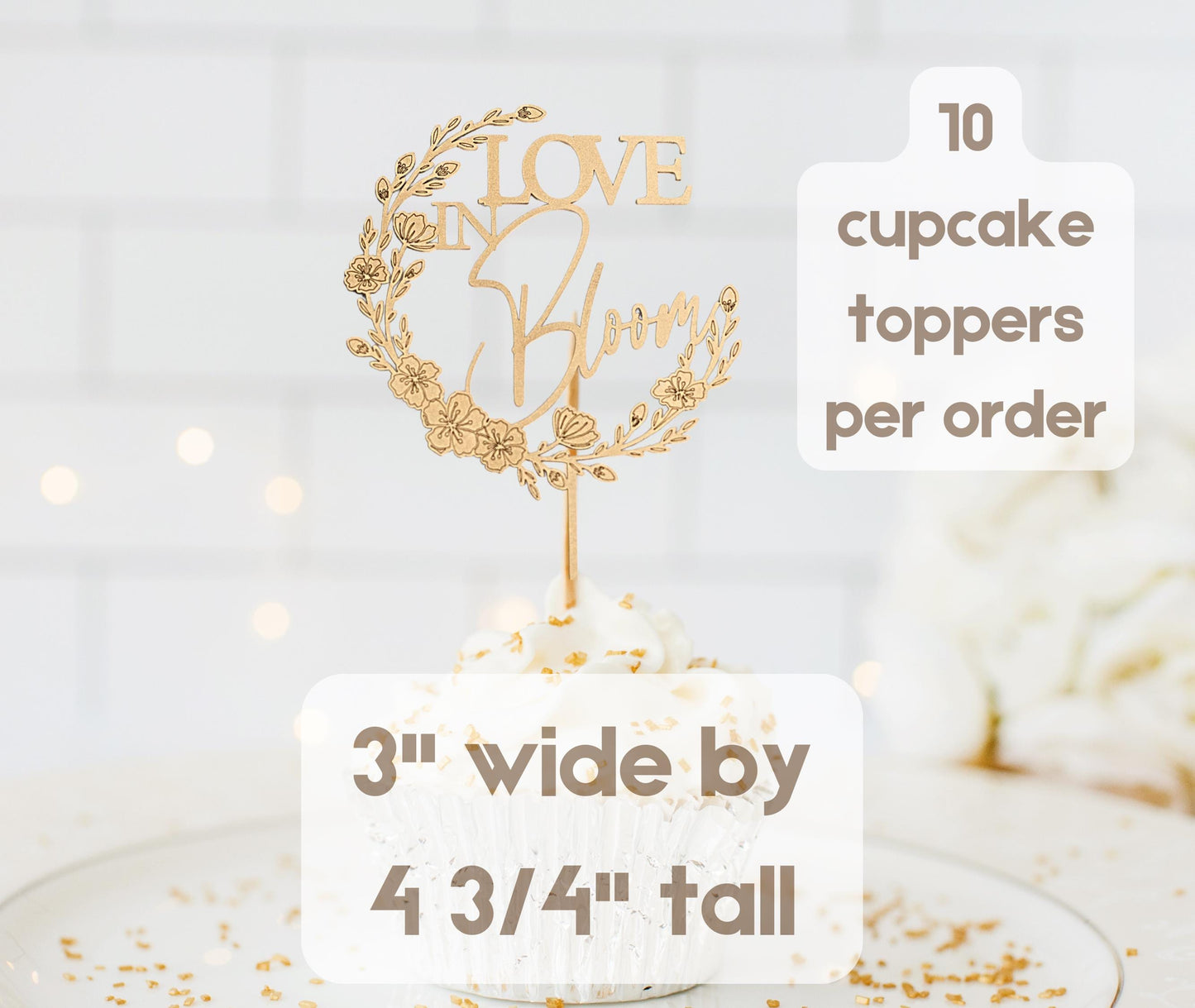 Love In Bloom Bridal Shower, Cup Cake Toppers, Floral Bridal Shower Decorations, Floral Wedding Shower Decor, Wildflower Bridal Shower