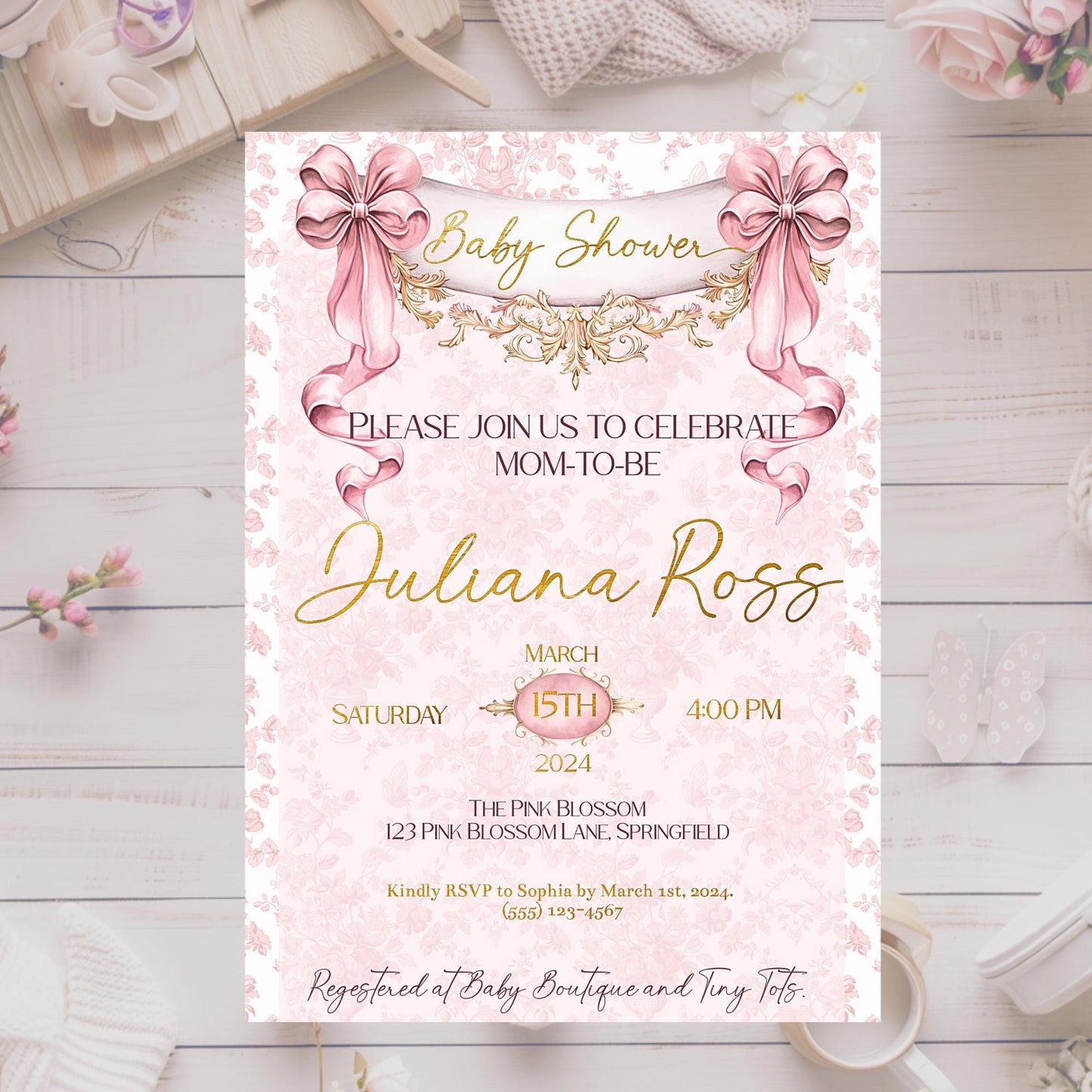 Baby Shower Invite Vintage Girl Baby Shower, Editable Baby Shower Sign, Pink Girl Baby Shower Welcoming Sign Baby Shower, Thank You Stickers