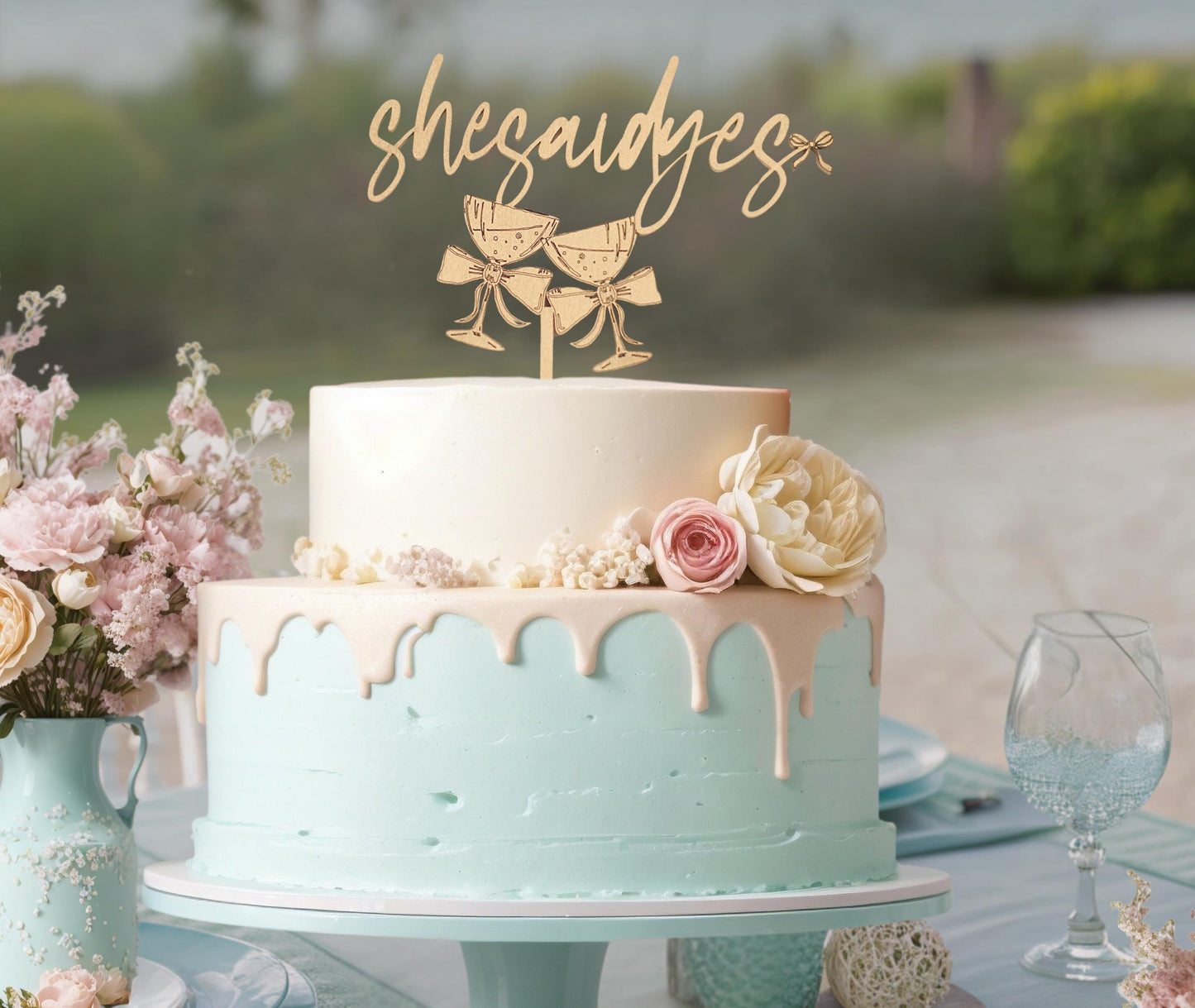 She Said Yes Engaged, We're Engaged, Engagement Party Decorations, Cake Topper Engaged, Modern Engagement, Engaged, Engagement Cake Topper