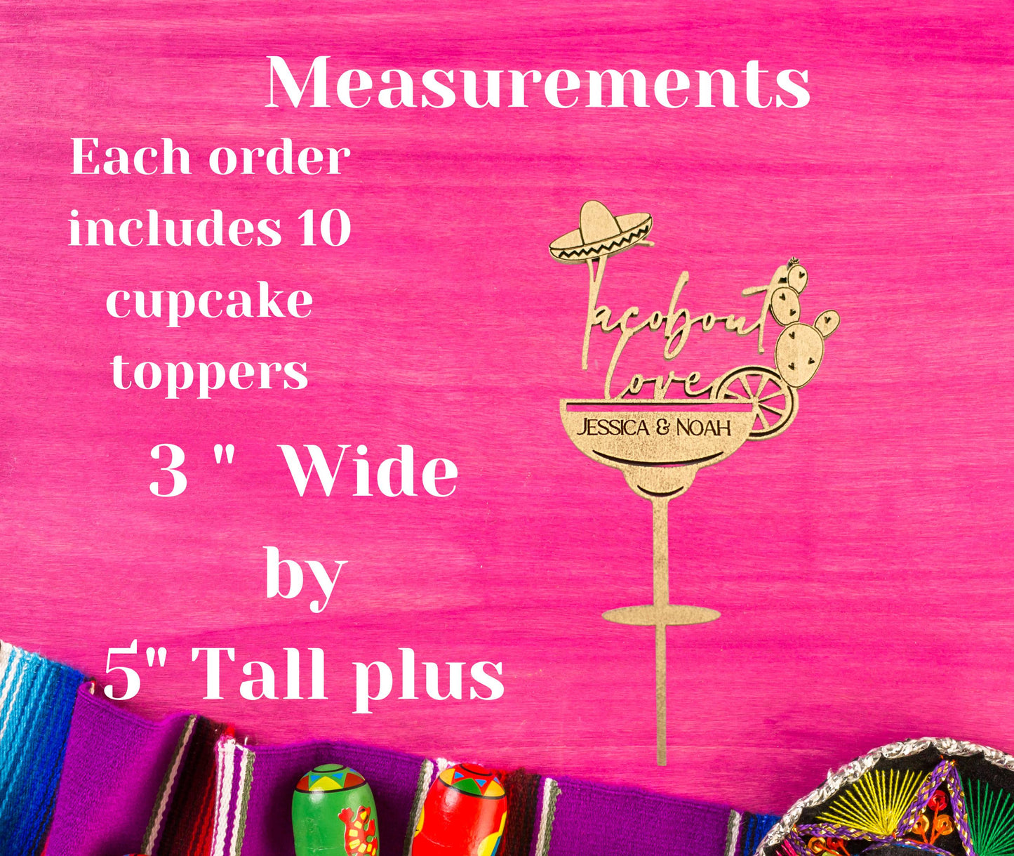 Taco Bout Love Bridal Shower Decorations, Custom Cupcake Toppers, Personalized Cupcake Toppers, Fiesta Bridal Shower, Engagement Party Decor