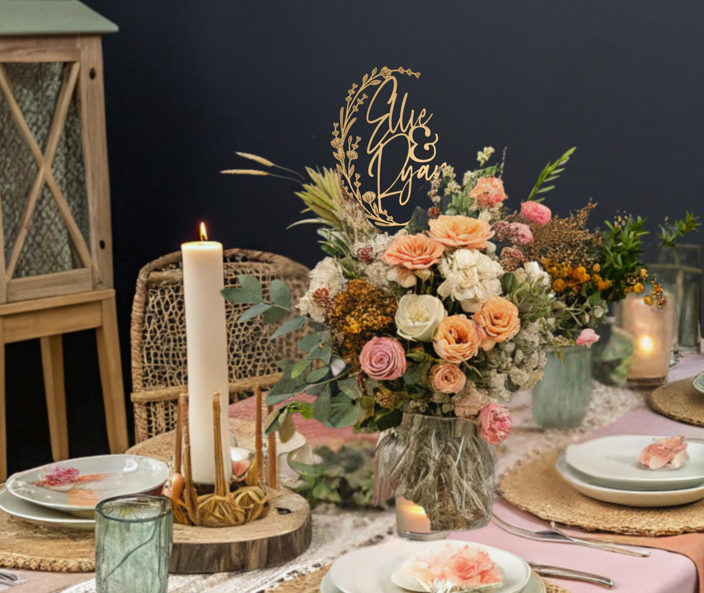 Engagement Party Decoration, Custom Engagement Party Decorations, Wedding Centerpiece, Custom Centerpiece Signs, Custom Name Centerpiece