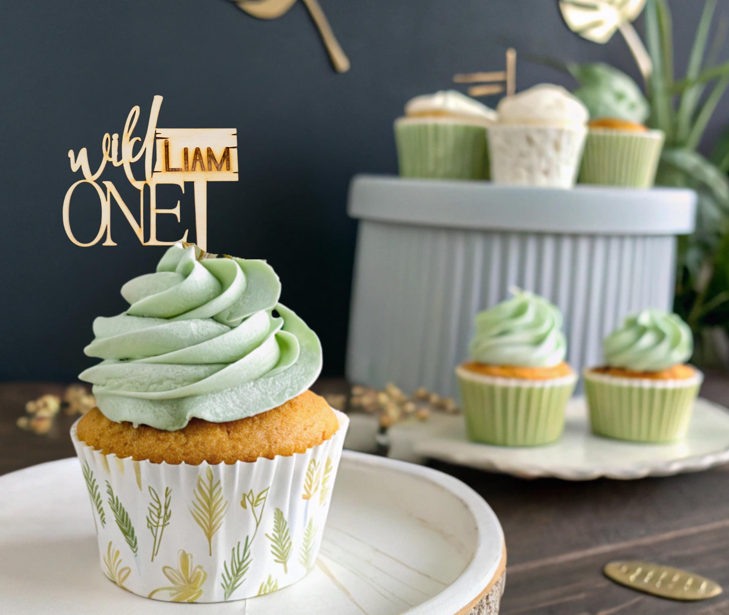 Wild One Birthday, Custom Cupcake Toppers, Safari 1st Birthday, Personalized Cupcake Topper, Jungle Birthday Theme, First Birthday Safari