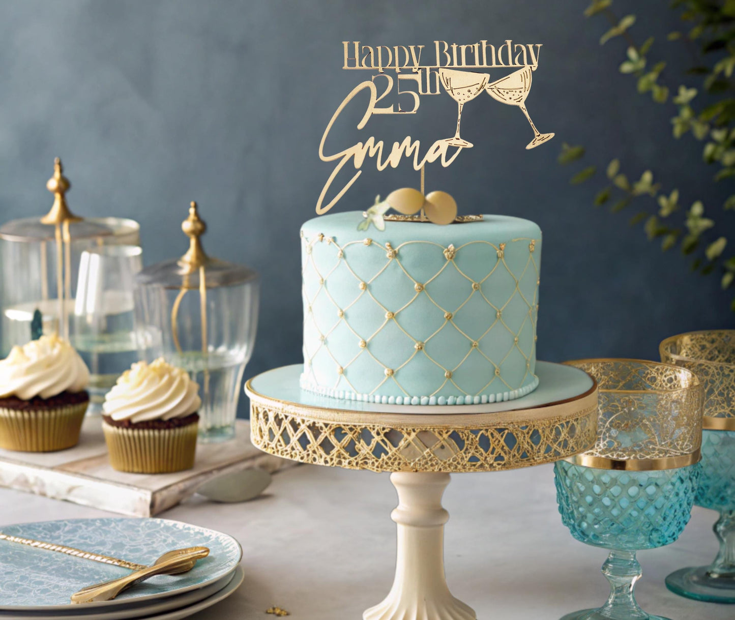 Birthday Custom Cake Topper, Birthday Decorations Women, Cake Topper, Birthday Cake Toppers Personalized, 40th Birthday Custom Decorations