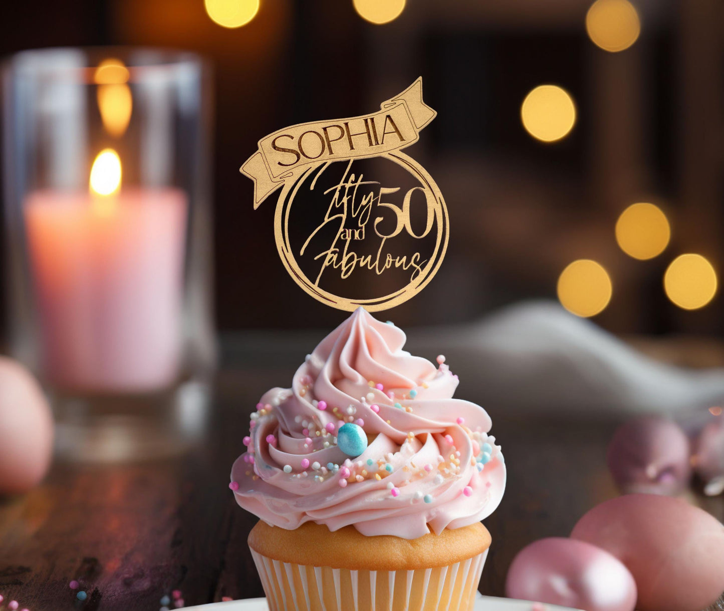 Cake Toppers Birthday 50th, Cupcake Topper Birthday, Fifty and Fabulous, Adult Birthday Decorations, 40th 50th Birthday, 50th 60th Birthday,