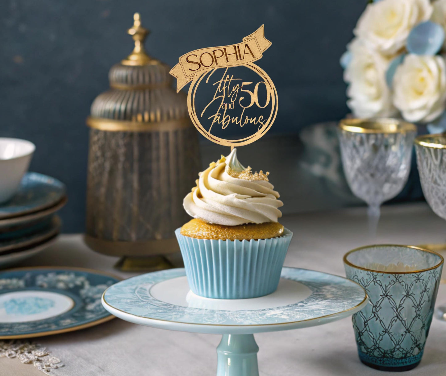Cake Toppers Birthday 50th, Cupcake Topper Birthday, Fifty and Fabulous, Adult Birthday Decorations, 40th 50th Birthday, 50th 60th Birthday,
