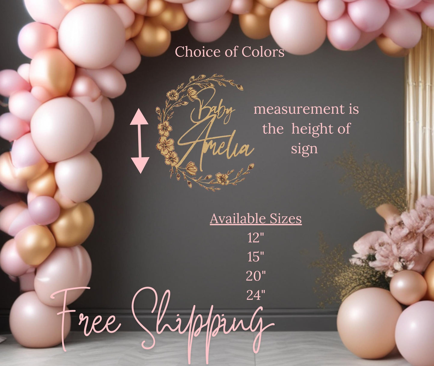 Customized Baby Shower Sign, Baby In Bloom Baby Shower Sign for Floral Baby Shower Decorations, Blooming Baby Shower Backdrop Decorations
