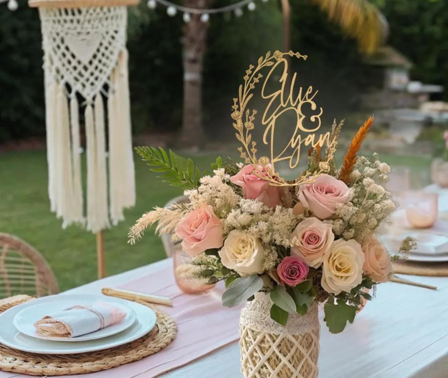 Custom Engagement Party Decorations, Wedding Centerpiece, Custom Name Centerpiece, Wedding Rehearsal Dinner Decorations