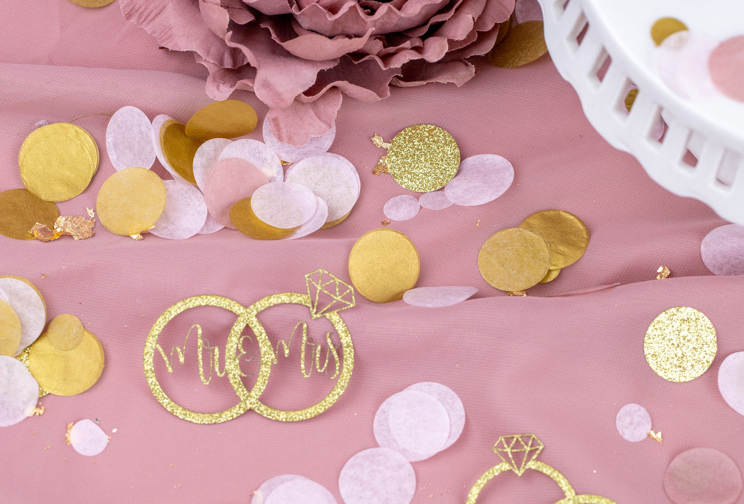 Engagement Party Decorations, Mr & Mrs,  Bridal Shower Decor, Wedding Table Decor, Brunch and Bubbly,  Diamond Ring Confetti