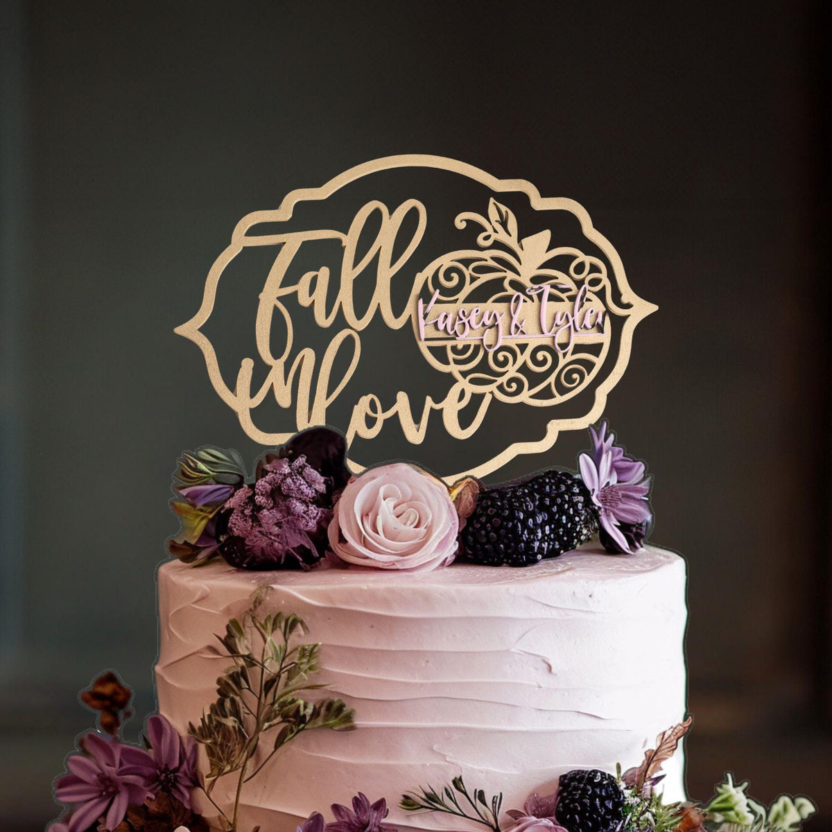 Custom Cake Topper, Fall In Love Wood Cake Topper - Perfect for Bridal Custom Cake Topper, Fall In Love Wood Cake Topper - Perfect for Bridal