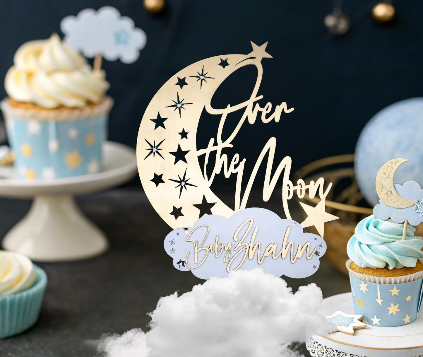 Over The Moon Baby Shower, Custom Baby Shower Decoration, Baby Shower Centerpieces, Moon Baby Shower, Baby Shower Custom Centerpiece