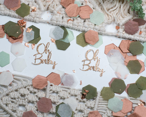 Greenery Baby Shower Decorations Oh Baby Confetti