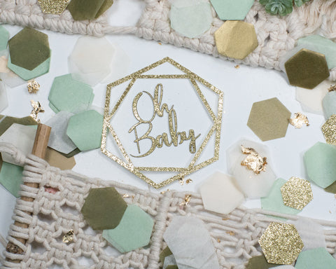 Green and Gold Baby Shower Decorations Gender Neutral