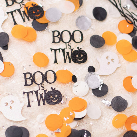 Halloween 2nd Birthday, Little Boo is Turning Two, Birthday Confetti