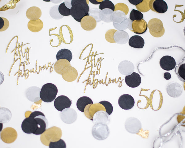 50th Birthday, Fifty And Fabulous, Birthday Confetti, Birthday Party Decorations