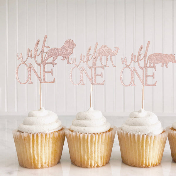 wild one birthday party decor cupcake toppers burlap and bling design studio