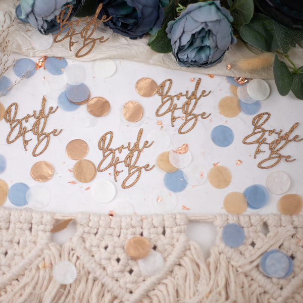 Bride To Be Confetti, Bridal Shower Table Decorations, Dusty Blue